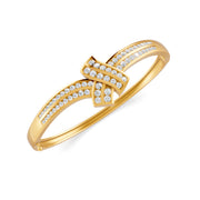 1.50 Ct Round Cut Moissanite Women's Bangle Bracelet 14K Gold Plated